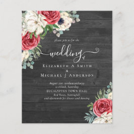 Elegantes Hochzeitsbudget Red White Blue Floral Flyer