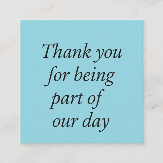 Elegantes Hochzeitsdankkarte - Minimalistisches De Treuekarte (Vorderseite)