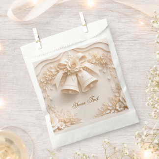 Elegantes Hochzeitsdesign mit Glocken und Rosen Geschenktütchen