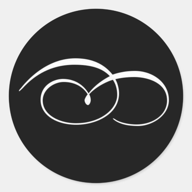 Elegantes Hochzeitseinladung-Siegel Runder Aufkleber (Vorderseite)