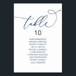 Elegantes Hochzeitsessen, Gästekartentisch Tischnummer<br><div class="desc">Hochzeitliches Abendessen Gästekartenkarte,  Modernes,  elegantes Script. Passen Sie den Text an und / oder entfernen und füllen Sie mit Ihrer Hochzeitsfeier themed (Navy Blue).</div>