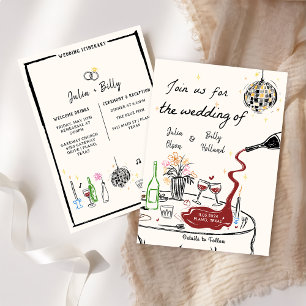 Elegantes Hochzeitsessen Probe Einladung