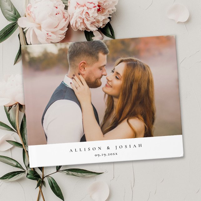Elegantes Hochzeitsfoto  Gästebuch (Elegant and Simple Photo Wedding Guest Book.)