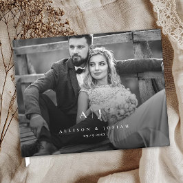Elegantes Hochzeitsfoto-Monogramm Gästebuch