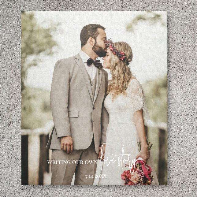 Elegantes Hochzeitsfoto-Script Leinwanddruck (Elegant Wedding Photo Script Canvas Print
)