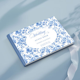 Elegantes Hochzeitsgästebuch mit Navy-Rosen im Vin Gästebuch