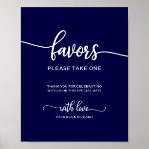 Elegantes Hochzeitsgeschenk Schild in Navy Blau