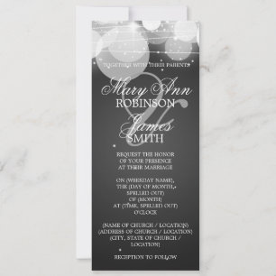 Elegantes Hochzeitsglanz und Sparkle Schwarz Einladung