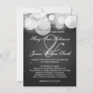 Elegantes Hochzeitsglühen und Sparkassenschwarz Einladung