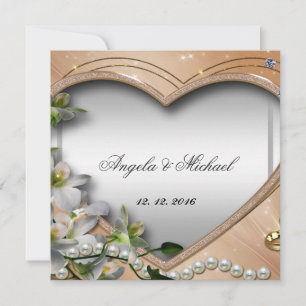 Elegantes Hochzeitsherz Einladung
