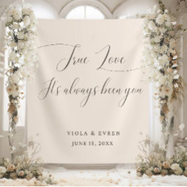 Elegantes Hochzeitshintergrundbanner mit True Love Wandteppich