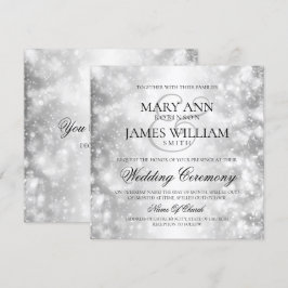 Elegantes Hochzeitsilber-Gläser-Licht Einladung