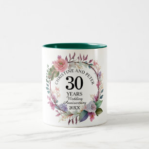 Elegantes Hochzeitsjubiläum (30) Floral Zweifarbige Tasse