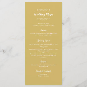 Elegantes Hochzeitskalligrafie Chic Gold Weißes Ab Menükarte