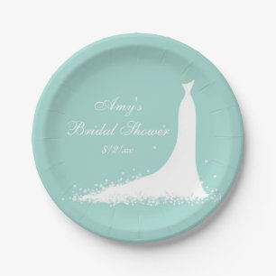 Elegantes Hochzeitskleid, Brautparty, maßgeschneid Pappteller