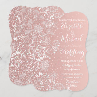 Elegantes Hochzeitskunst und Konfetti Einladung