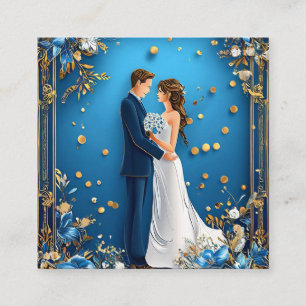 Elegantes Hochzeitskuppeln mit Blumenrahmen Begleitkarte