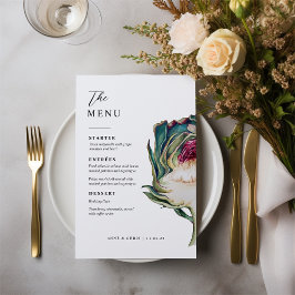 Elegantes Hochzeitsmenü Aquarell Menükarte