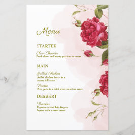 Elegantes Hochzeitsmenü für Rose