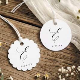Elegantes Hochzeitsmonogramm Initiale E Kalligrafi Geschenkanhänger