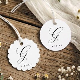 Elegantes Hochzeitsmonogramm Initiale G Geschenkanhänger