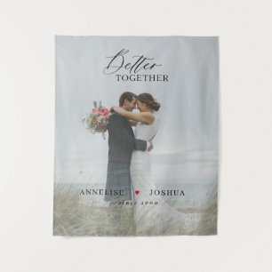 Elegantes Hochzeitspaar-Foto Wandteppich