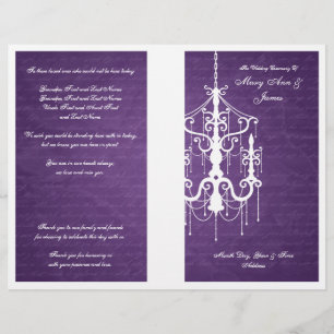 Elegantes Hochzeitsprogramm Chandelier Lila