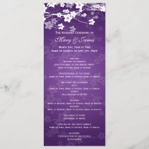Elegantes Hochzeitsprogramm Cherry Blossom Lila Programm