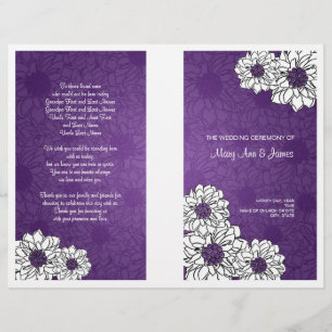Elegantes Hochzeitsprogramm Dahlia Lila
