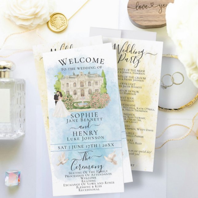 Elegantes Hochzeitsprogramm der Venue Bride Groom  (Von Creator hochgeladen)