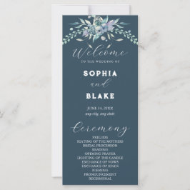 Elegantes Hochzeitsprogramm für Blauer und Grüne B