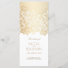Elegantes Hochzeitsprogramm für Lace Gold und Whit Programm