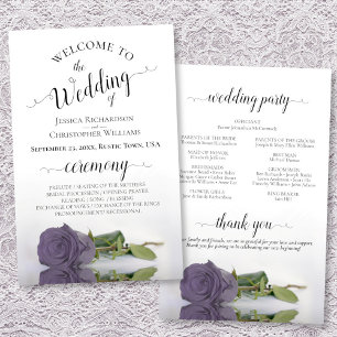 Elegantes Hochzeitsprogramm für Lila Rose