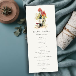 Elegantes Hochzeitsprogramm für Weintrauben Einladung