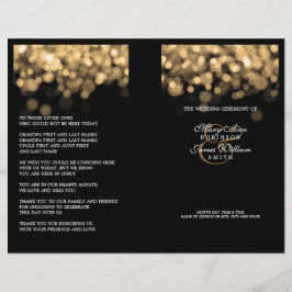 Elegantes Hochzeitsprogramm Gold Lights
