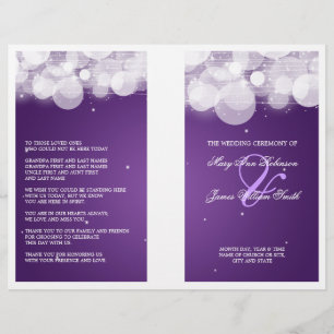 Elegantes Hochzeitsprogramm Lila