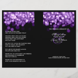 Elegantes Hochzeitsprogramm Lila Lights