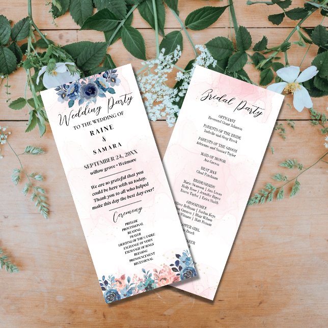 Elegantes Hochzeitsprogramm Menükarte (Von Creator hochgeladen)