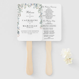 Elegantes Hochzeitsprogramm mit floraler Kaskade Fächer