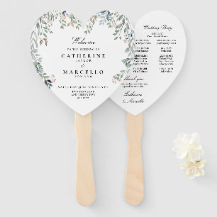 Elegantes Hochzeitsprogramm mit floraler Kaskade Fächer