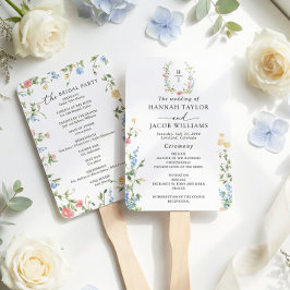 Elegantes Hochzeitsprogramm mit Wildblumen Fächer