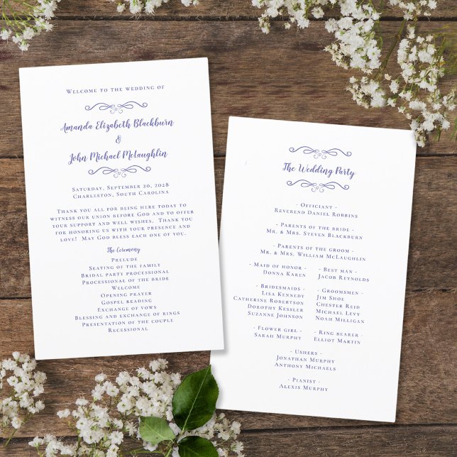 Elegantes Hochzeitsprogramm Moderne Zeremonie Peri (Von Creator hochgeladen)
