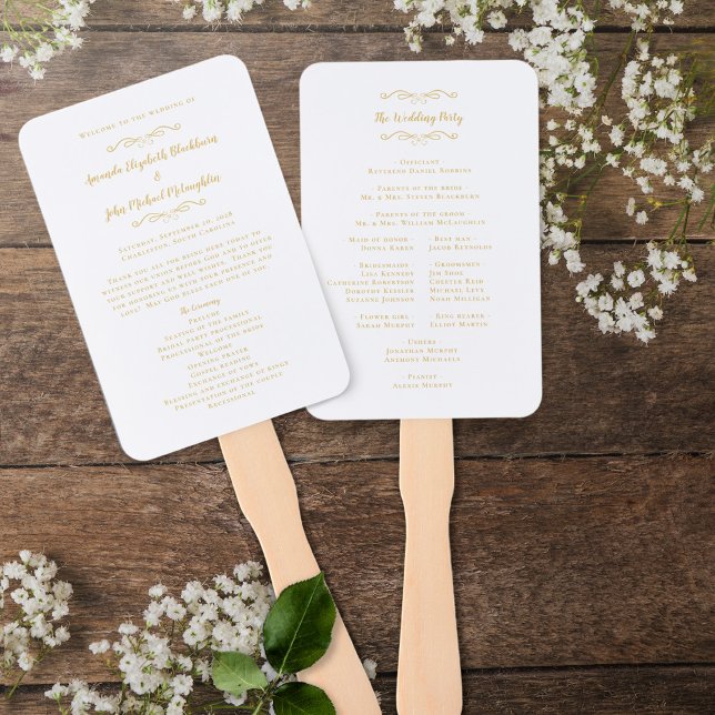 Elegantes Hochzeitsprogramm Moderne Zeremonie Prog Fächer (Von Creator hochgeladen)
