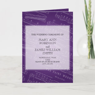 Elegantes Hochzeitsprogramm Noten Lila Programm