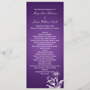 Elegantes Hochzeitsprogramm Poppy Lila Programm