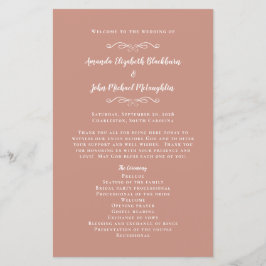 Elegantes Hochzeitsprogramm Rose Gold Moderne Zere