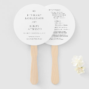 Elegantes Hochzeitsprogramm Schwarz-Weiß-Klassiker Fächer