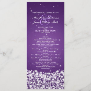 Elegantes Hochzeitsprogramm Star Sparkle Lila Programm