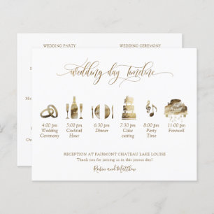 Elegantes Hochzeitsprogramm und Timeline in Gold