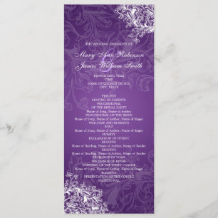 Elegantes Hochzeitsprogramm Vintage Wirbel Lila Programm